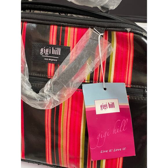 Gigi Hill Striped Cosmetic Bag Heart Zipper Pull - Picture 4 of 12